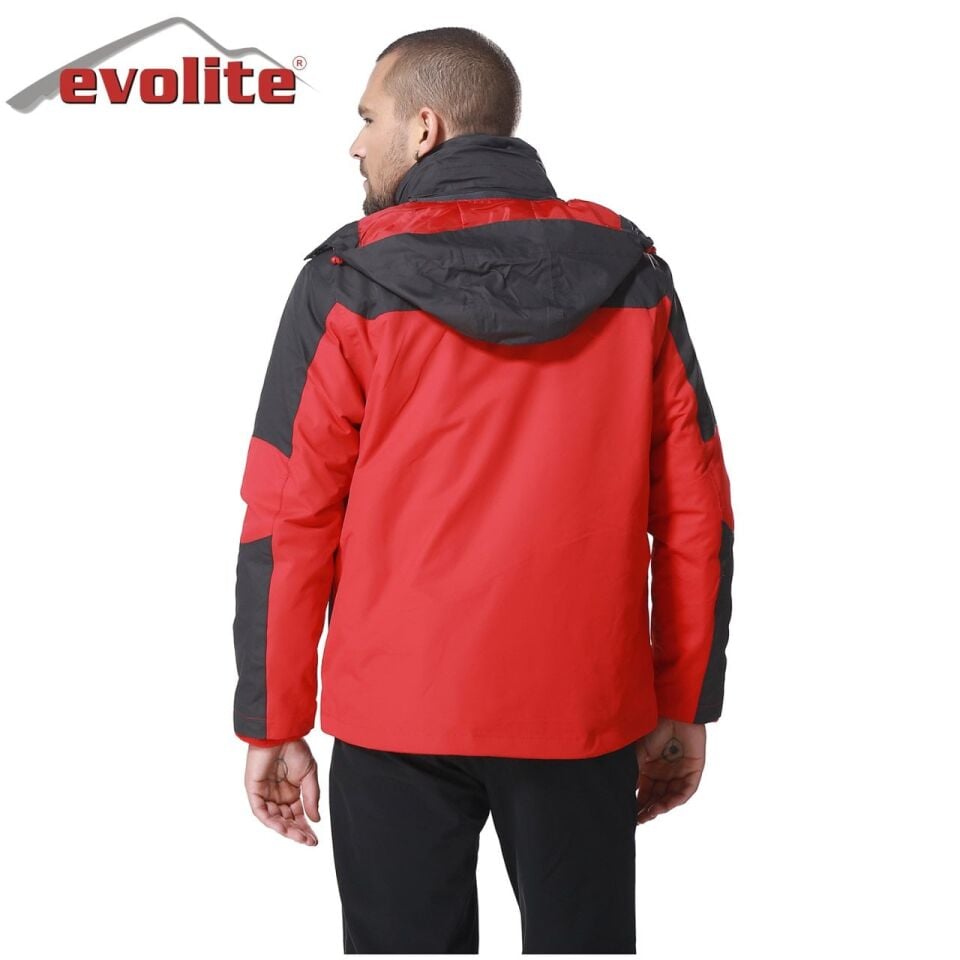Evolite Diva Erkek 3in1 Gri/Kırmızı Mont